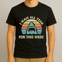 I Wait All Year For This Week Shark Lover Ocean Wildlife T-Shirt