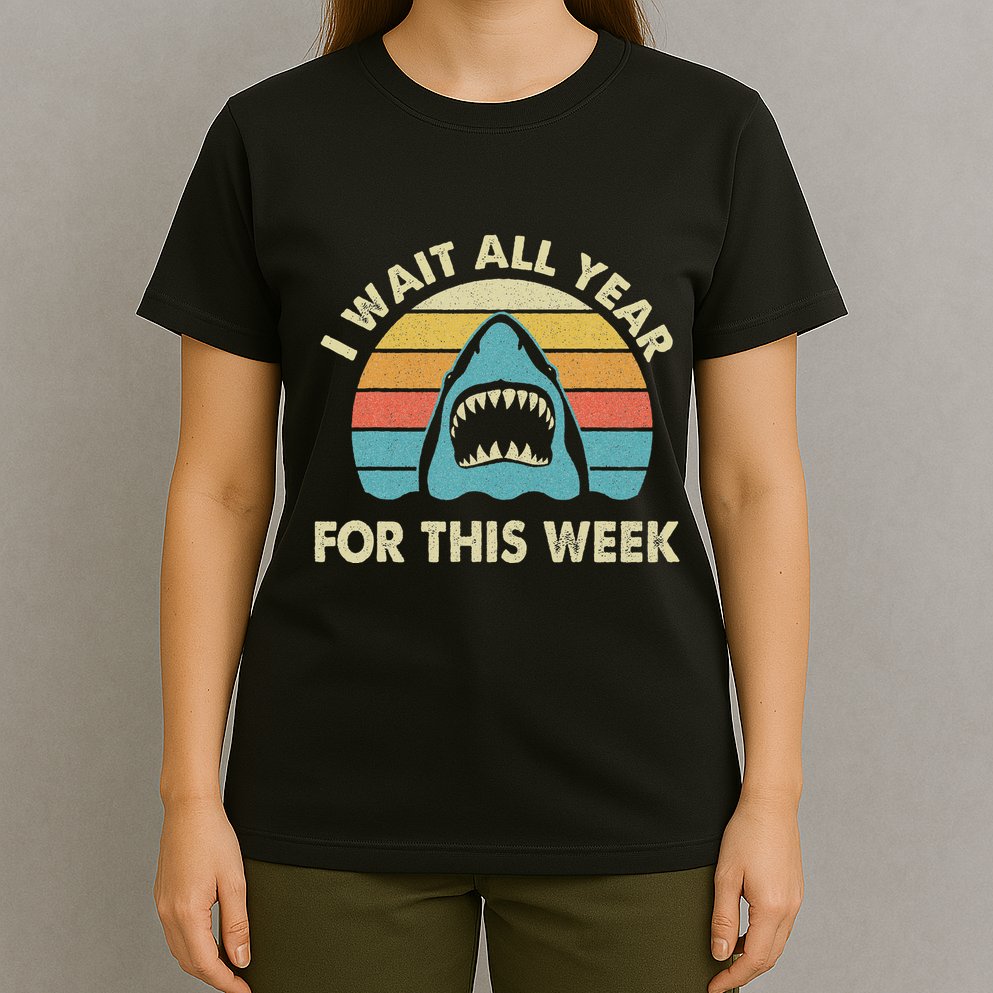 I Wait All Year For This Week Shark Lover Ocean Wildlife T-Shirt