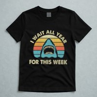 I Wait All Year For This Week Shark Lover Ocean Wildlife T-Shirt