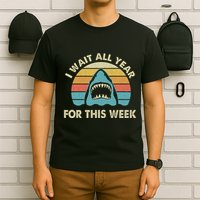 I Wait All Year For This Week Shark Lover Ocean Wildlife T-Shirt