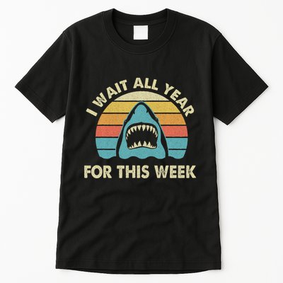 I Wait All Year For This Week Shark Lover Ocean Wildlife Tall T-Shirt