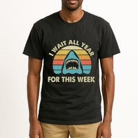 I Wait All Year For This Week Shark Lover Ocean Wildlife Tall T-Shirt