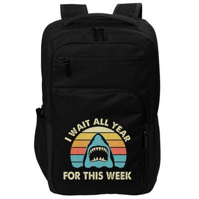 I Wait All Year For This Week Shark Lover Ocean Wildlife Impact Tech Backpack