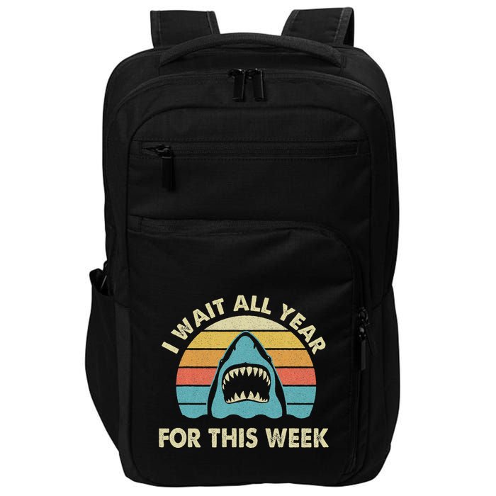 I Wait All Year For This Week Shark Lover Ocean Wildlife Impact Tech Backpack