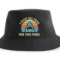 I Wait All Year For This Week Shark Lover Ocean Wildlife Sustainable Bucket Hat