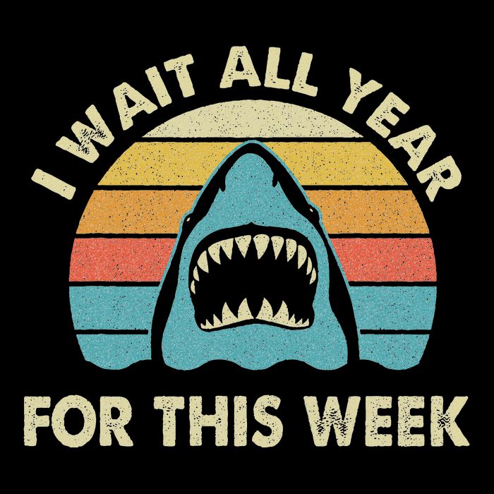 I Wait All Year For This Week Shark Lover Ocean Wildlife 7-Panel Snapback Hat