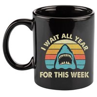 I Wait All Year For This Week Shark Lover Ocean Wildlife 11oz C Handle Ceramic Mug