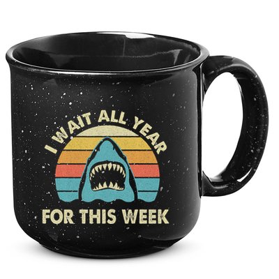 I Wait All Year For This Week Shark Lover Ocean Wildlife 15oz Campfire Ceramic Mug