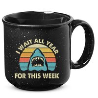 I Wait All Year For This Week Shark Lover Ocean Wildlife 15oz Campfire Ceramic Mug