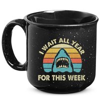 I Wait All Year For This Week Shark Lover Ocean Wildlife 15oz Campfire Ceramic Mug