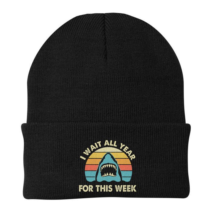 I Wait All Year For This Week Shark Lover Ocean Wildlife Beanie