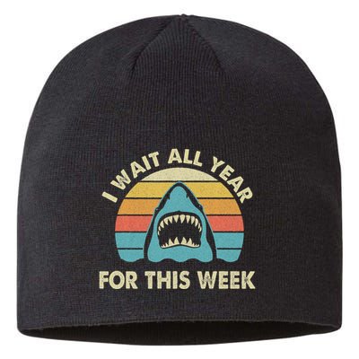 I Wait All Year For This Week Shark Lover Ocean Wildlife Sustainable Beanie