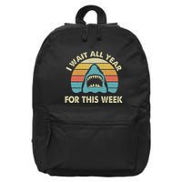 I Wait All Year For This Week Shark Lover Ocean Wildlife 16 in Basic Backpack