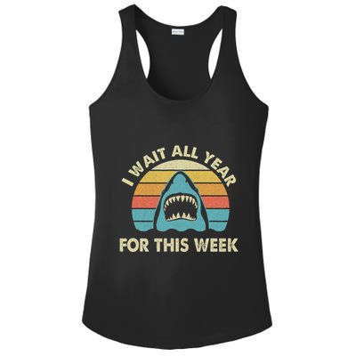 I Wait All Year For This Week Shark Lover Ocean Wildlife Ladies PosiCharge Competitor Racerback Tank