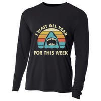 I Wait All Year For This Week Shark Lover Ocean Wildlife Cooling Performance Long Sleeve Crew