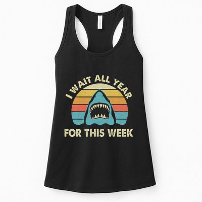 I Wait All Year For This Week Shark Lover Ocean Wildlife Womens Tank Top