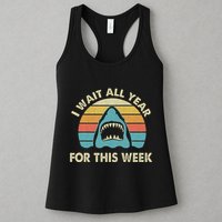 I Wait All Year For This Week Shark Lover Ocean Wildlife Womens Tank Top