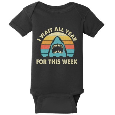 I Wait All Year For This Week Shark Lover Ocean Wildlife Baby Bodysuit