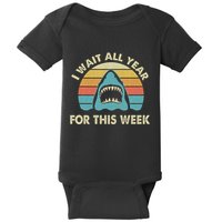 I Wait All Year For This Week Shark Lover Ocean Wildlife Baby Bodysuit