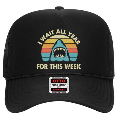 I Wait All Year For This Week Shark Lover Ocean Wildlife Trucker Hat