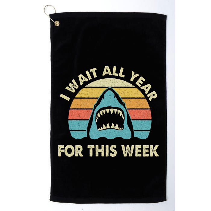 I Wait All Year For This Week Shark Lover Ocean Wildlife Golf Towel