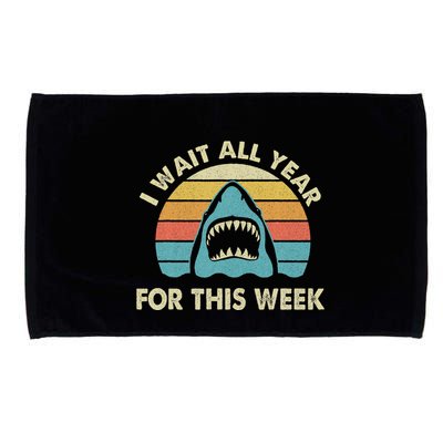 I Wait All Year For This Week Shark Lover Ocean Wildlife Microfiber Hand Towel