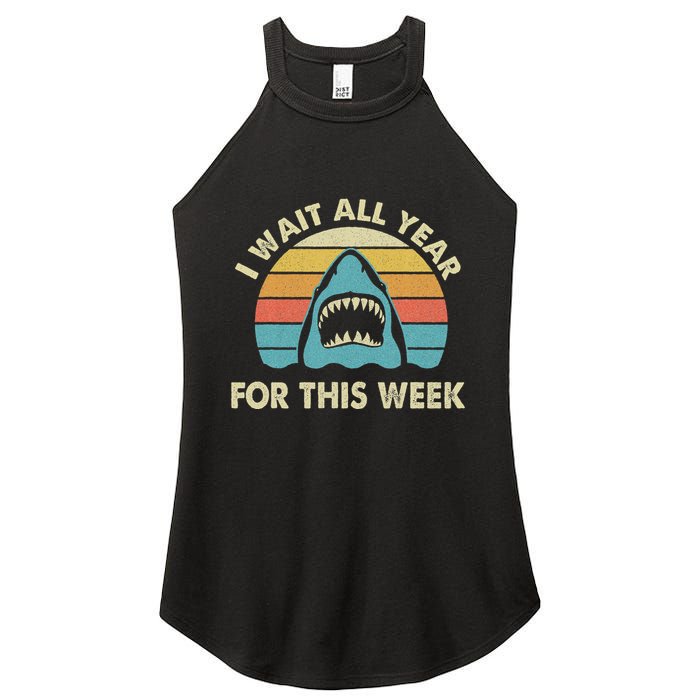 I Wait All Year For This Week Shark Lover Ocean Wildlife Women's Perfect Tri Rocker Tank