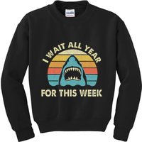 I Wait All Year For This Week Shark Lover Ocean Wildlife Kids Sweatshirt