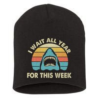 I Wait All Year For This Week Shark Lover Ocean Wildlife Short Acrylic Beanie