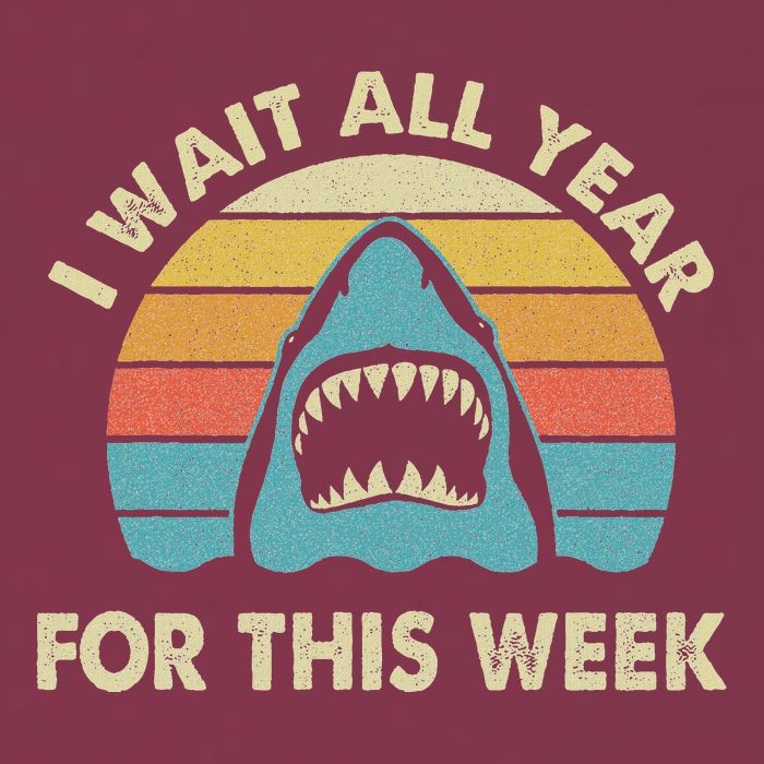 I Wait All Year For This Week Shark Lover Ocean Wildlife 16oz Travel Tumbler