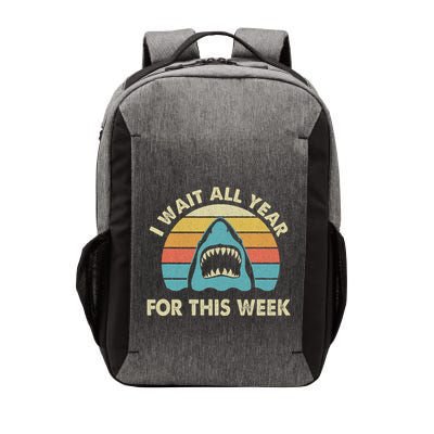 I Wait All Year For This Week Shark Lover Ocean Wildlife Vector Backpack
