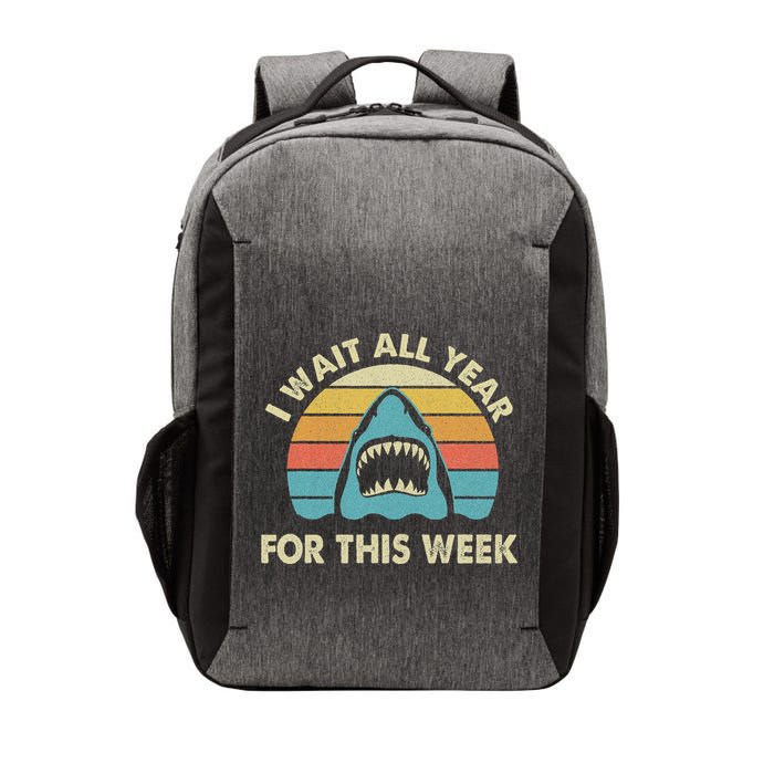 I Wait All Year For This Week Shark Lover Ocean Wildlife Vector Backpack