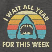 I Wait All Year For This Week Shark Lover Ocean Wildlife Vector Backpack