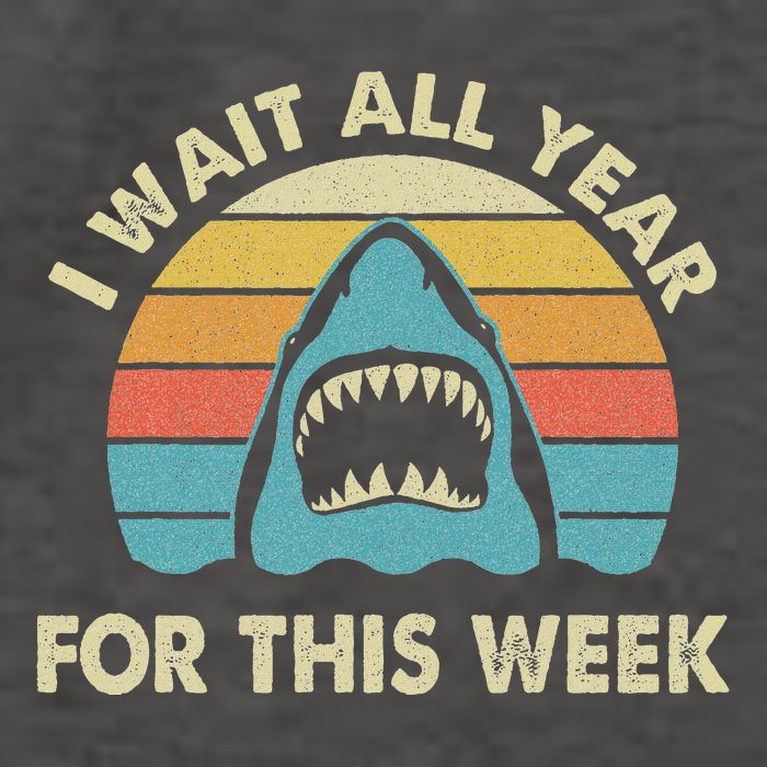 I Wait All Year For This Week Shark Lover Ocean Wildlife Vector Backpack