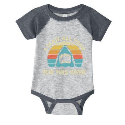I Wait All Year For This Week Shark Lover Ocean Wildlife Infant Baby Jersey Bodysuit