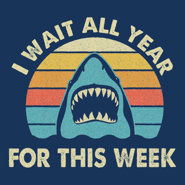 I Wait All Year For This Week Shark Lover Ocean Wildlife Infant Baby Jersey Bodysuit