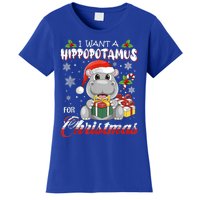 I Want A Hippopotamus For Christmas Funny Hippo Xmas Pajamas Gift Women's T-Shirt