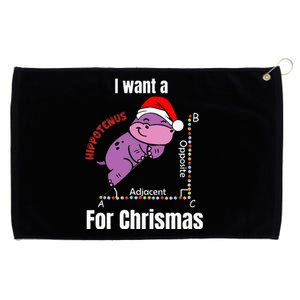 I Want A Hippotenuse For Christmas Teacher Math Cute Hippo Grommeted Golf Towel