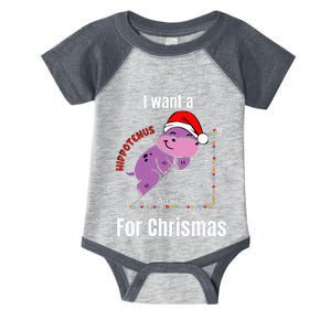 I Want A Hippotenuse For Christmas Teacher Math Cute Hippo Infant Baby Jersey Bodysuit