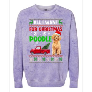 I Want A Poodle For Christmas Ugly Sweater Dog Xmasoutfit Gift Colorblast Crewneck Sweatshirt