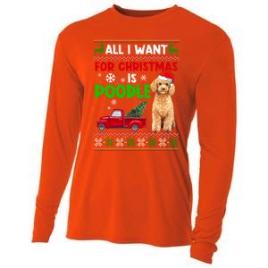 I Want A Poodle For Christmas Ugly Sweater Dog Xmasoutfit Gift Cooling Performance Long Sleeve Crew