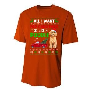 I Want A Poodle For Christmas Ugly Sweater Dog Xmasoutfit Gift Performance Sprint T-Shirt