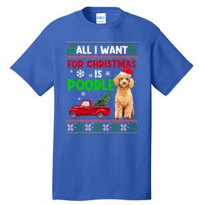 I Want A Poodle For Christmas Ugly Sweater Dog Xmasoutfit Gift Tall T-Shirt