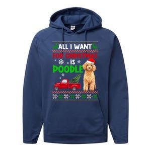 I Want A Poodle For Christmas Ugly Sweater Dog Xmasoutfit Gift Performance Fleece Hoodie