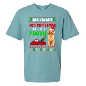 I Want A Poodle For Christmas Ugly Sweater Dog Xmasoutfit Gift Sueded Cloud Jersey T-Shirt