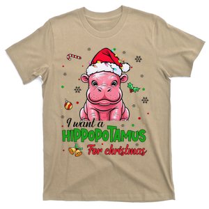 I Want A Hippopotamus For Christmas Xmas Hippo Lover Funny T-Shirt