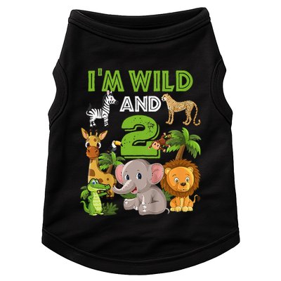 Im Wild And 2 Zoo Theme Birthday Safari Jungle Doggie Tank