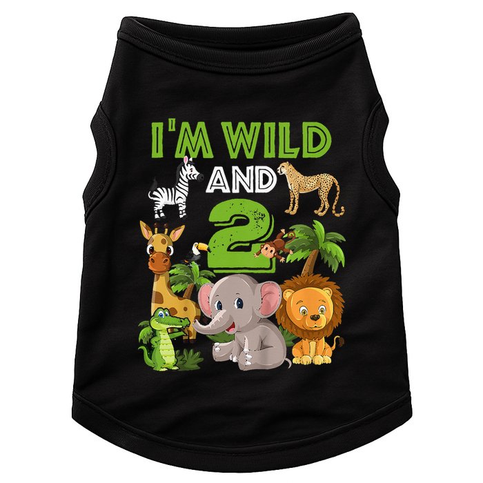 Im Wild And 2 Zoo Theme Birthday Safari Jungle Doggie Tank