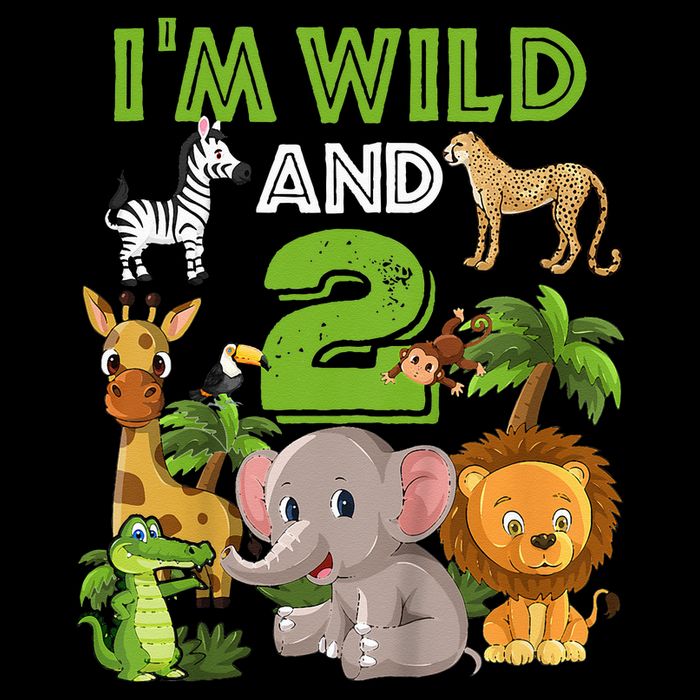 Im Wild And 2 Zoo Theme Birthday Safari Jungle Doggie Tank
