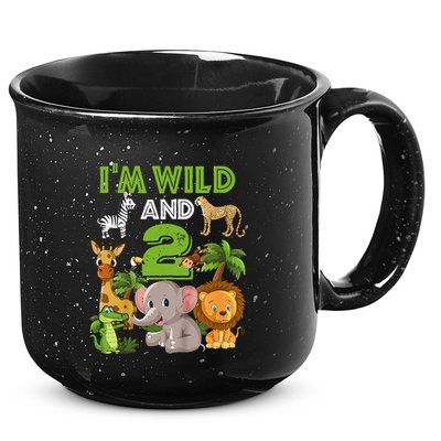 Im Wild And 2 Zoo Theme Birthday Safari Jungle 15oz Campfire Ceramic Mug